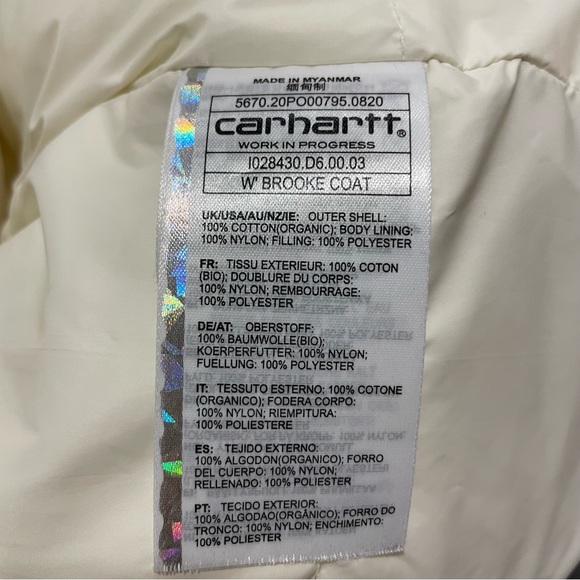 Carhartt WIP White Brooke Coat - Picture 7 of 7